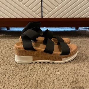 Bandi Elastic Cork Flatform Sandals